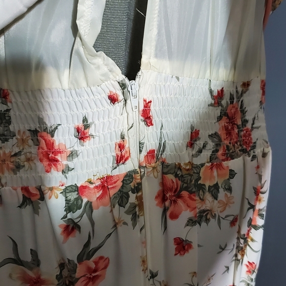 Vintage Halmode Plus Floral Church Dress Cream Pink Flowers Maxi Length Size 24W - Picture 7 of 7